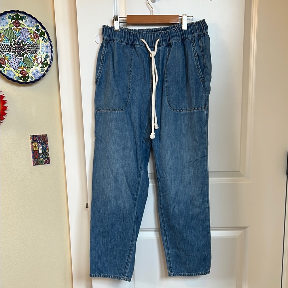 J Crew Denim Drawstring pants 27